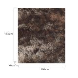 Tappeto Bronzo Altezza Pelo 35 mm 100% Poliestere Forma Rettangolare 190x133 cm, Adatto a Riscaldamento a Pavimento - Latenega