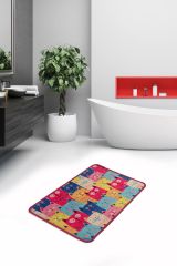 Tappeto da bagno Owensboro, 60x40 cm, Mosaico felino
