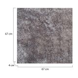 Tappeto Grigio Altezza Pelo 35 mm 100% Poliestere Forma Quadrato 67x67 cm, Adatto a Riscaldamento a Pavimento - Latisa