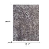 Tappeto Grigio Altezza Pelo 35 mm 100% Poliestere Forma Rettangolare 140x70 cm, Adatto a Riscaldamento a Pavimento - Latemeri