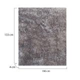 Tappeto Grigio Altezza Pelo 35 mm 100% Poliestere Forma Rettangolare 190x133 cm, Adatto a Riscaldamento a Pavimento - Latenega