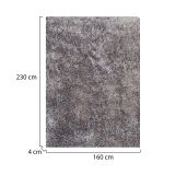 Tappeto Grigio Altezza Pelo 35 mm 100% Poliestere Forma Rettangolare 230x160 cm, Adatto a Riscaldamento a Pavimento - Latipa