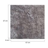 Tappeto Grigio Altezza Pelo 35 mm 100% Poliestere Forma Rettangolare 67x67 cm, Adatto a Riscaldamento a Pavimento - Lavaba