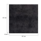 Tappeto Nero Altezza Pelo 35 mm 100% Poliestere Forma Quadrato 67x67 cm, Adatto a Riscaldamento a Pavimento - Latisa