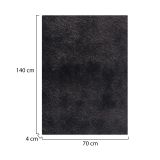 Tappeto Nero Altezza Pelo 35 mm 100% Poliestere Forma Rettangolare 140x70 cm, Adatto a Riscaldamento a Pavimento - Latemeri