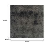 Tappeto Nero Antracite Altezza Pelo 35 mm 100% Poliestere Forma Quadrato 67x67 cm, Adatto a Riscaldamento a Pavimento - Latisa