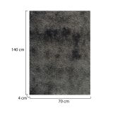 Tappeto Nero Antracite Altezza Pelo 35 mm 100% Poliestere Forma Rettangolare 140x70 cm, Adatto a Riscaldamento a Pavimento - Latemeri