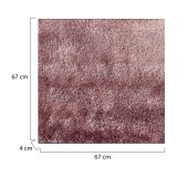 Tappeto Rosa Quarzo Altezza Pelo 35 mm 100% Poliestere Forma Quadrato 67x67 cm, Adatto a Riscaldamento a Pavimento - Latisa