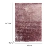 Tappeto Rosa Quarzo Altezza Pelo 35 mm 100% Poliestere Forma Rettangolare 140x70 cm, Adatto a Riscaldamento a Pavimento - Latemeri