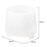 Tavolino da Esterno Bianco 2 Posti Rotondo 46x40x38h cm, Finitura Effetto Liscio Made in Italy - Crudup