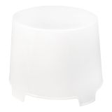 Tavolino da Esterno Bianco 2 Posti Rotondo 46x40x38h cm, Finitura Effetto Liscio Made in Italy - Crudup
