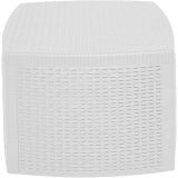 Tavolino da Esterno Bianco 2 Posti Tavolo Tavolino Contenitore 53x53x40h cm, Forma Cubica - Akane