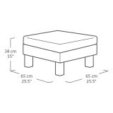 Tavolino da Esterno Marrone Noce 4 Posti 65x65x29h cm - Ionia