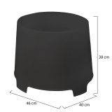 Tavolino da Esterno Nero Antracite 2 Posti 46x40x38h cm, Made in Italy - Crudup