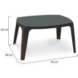 Tavolino da Esterno Nero Antracite 2 Posti 76x49x43h cm, Made in Italy - Mclendon