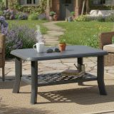Tavolino da Esterno Nero Antracite 2 Posti 90x60x46h cm, Made in Italy - Ucria