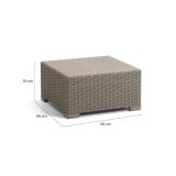 Tavolino da esterno Rapolla, Tavolo basso da giardino, Mobiletto outdoor multiuso, Mensola multifunzione, 68x68 h35 cm, Tortora