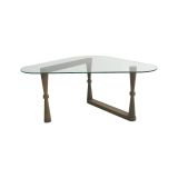 Tavolino da salotto Alaris, Tavolo basso da soggiorno, Ripiano da caffè, Tavolino per divano, 96x81h41 cm, Noce