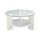 Tavolino da salotto Alnitak, Tavolo basso da soggiorno, Ripiano da caffè, Tavolino per divano, 75x75h40 cm, Bianco