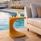 Tavolino da Salotto Arancione Adatto per Indoor-outdoor Forma Quadrato 44x54x44h cm, Colore Ripiano Arancione - Bagan