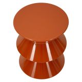 Tavolino da Salotto Arancione Forma Rotondo Colore Ripiano Arancione 38x38x45h cm, Materiale Piano in Metallo - Ilam