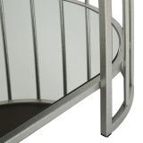 Tavolino da Salotto Argento Trasparente un Vano Forma Ovale 90x50x45h cm, Colore Ripiano Trasparente - Fafa