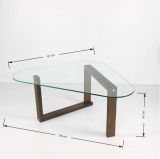 Tavolino da salotto Astoria, Tavolo basso da soggiorno, Ripiano da caffè, Tavolino per divano, 96x81h41 cm, Noce