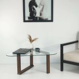 Tavolino da salotto Astoria, Tavolo basso da soggiorno, Ripiano da caffè, Tavolino per divano, 96x81h41 cm, Noce
