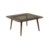 Tavolino da salotto Auroria, Tavolo basso da soggiorno, Ripiano da caffè, Tavolino per divano, 80x80h40 cm, Bronzo