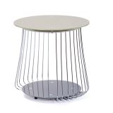 Tavolino da salotto BadHonnef, Tavolo basso da caffè, Portariviste per divano, Ripiano da soggiorno, 50x50 h50 cm, Grigio