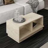 Tavolino da Salotto Beige Crema 2 Vani Forma Rettangolare 90x45x36h cm, Sfumatura Colore Ripiano Crema - Morino