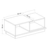 Tavolino da Salotto Beige Crema 2 Vani Forma Rettangolare 90x45x36h cm, Sfumatura Colore Ripiano Crema - Morino