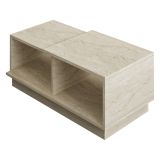 Tavolino da Salotto Beige Crema 2 Vani Forma Rettangolare 90x45x36h cm, Sfumatura Colore Ripiano Crema - Morino
