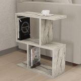 Tavolino da Salotto Beige Marmo 2 Vani Forma Rettangolare 45x17x51h cm, Sfumatura Colore Ripiano Marmo - Tarzo
