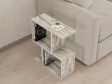 Tavolino da Salotto Beige Marmo 2 Vani Forma Rettangolare 45x17x51h cm, Sfumatura Colore Ripiano Marmo - Tarzo