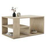 Tavolino da Salotto Beige Marmo 2 Vani Forma Rettangolare 80x40x50h cm, Sfumatura Colore Ripiano Marmo - Verde