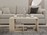 Tavolino da Salotto Beige Marmo 2 Vani Forma Rettangolare 80x40x50h cm, Sfumatura Colore Ripiano Marmo - Verde