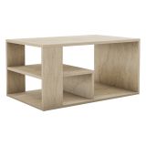 Tavolino da Salotto Beige Marmo 2 Vani Forma Rettangolare 80x40x50h cm, Sfumatura Colore Ripiano Marmo - Verde