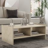 Tavolino da Salotto Beige Marmo 2 Vani Forma Rettangolare 90x50x35h cm, Sfumatura Colore Ripiano Marmo - Oria
