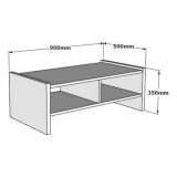 Tavolino da Salotto Beige Marmo 2 Vani Forma Rettangolare 90x50x35h cm, Sfumatura Colore Ripiano Marmo - Oria