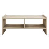 Tavolino da Salotto Beige Marmo 2 Vani Forma Rettangolare 90x50x35h cm, Sfumatura Colore Ripiano Marmo - Oria