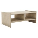 Tavolino da Salotto Beige Marmo 2 Vani Forma Rettangolare 90x50x35h cm, Sfumatura Colore Ripiano Marmo - Oria