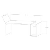 Tavolino da Salotto Beige Marmo un Vano Forma Rettangolare 87x50x32h cm, Sfumatura Colore Ripiano Marmo - Piuro