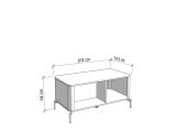 Tavolino da Salotto Beige Marrone Rovere con Piedini un Vano 101x54.5x46h cm, Forma Rettangolare - Patu