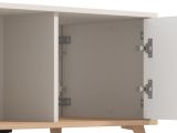 Tavolino da Salotto Beige Marrone Rovere con Piedini un Vano 101x54.5x46h cm, Forma Rettangolare - Patu