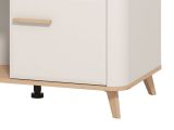 Tavolino da Salotto Beige Marrone Rovere con Piedini un Vano 101x54.5x46h cm, Forma Rettangolare - Patu