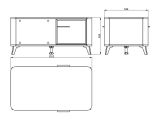 Tavolino da Salotto Beige Marrone Rovere con Piedini un Vano 101x54.5x46h cm, Forma Rettangolare - Patu