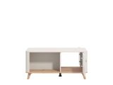 Tavolino da Salotto Beige Marrone Rovere con Piedini un Vano 101x54.5x46h cm, Forma Rettangolare - Patu
