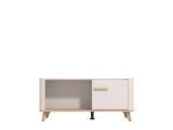 Tavolino da Salotto Beige Marrone Rovere con Piedini un Vano 101x54.5x46h cm, Forma Rettangolare - Patu