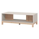 Tavolino da Salotto Beige Marrone Rovere con Piedini un Vano 120.5x54.5x41h cm, Forma Rettangolare - Leguzzano